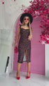 "RUBY FLOWER SORBET 89" midi kleita - sarkana ar melnu